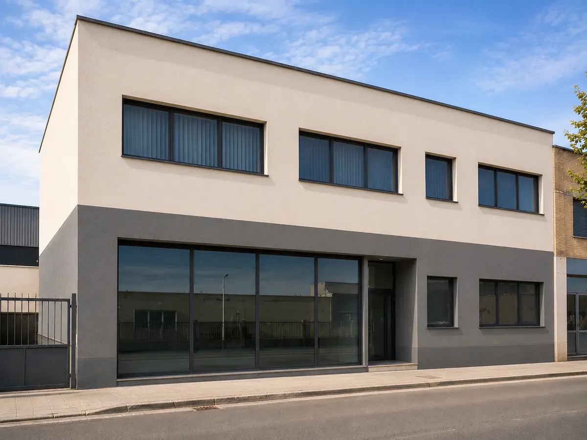 Fachada de edificio comercial rehabilitada en Paterna, Valencia
