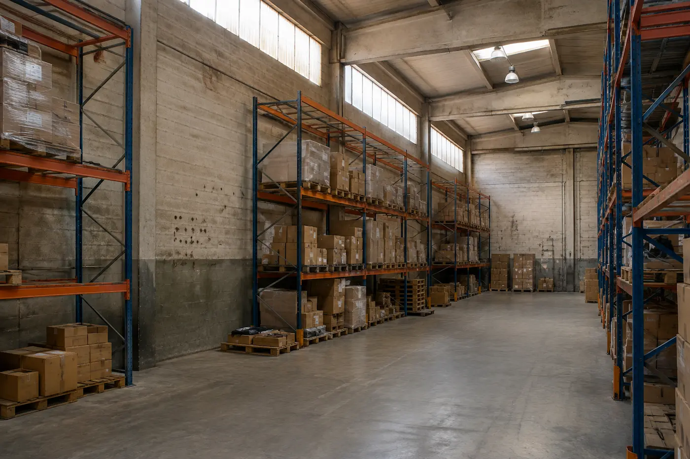 Nave logística en Paterna antes de un trabajo de pintura industrial