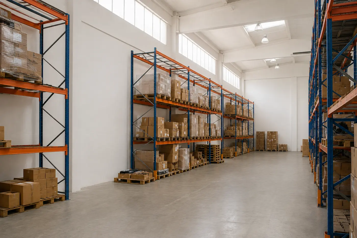 Nave logística en Paterna después de aplicar pintura industrial Airless