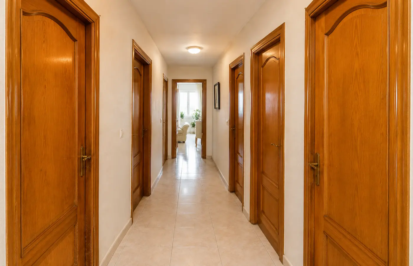 Puertas interiores de una vivienda antes del lacado integral en Valencia